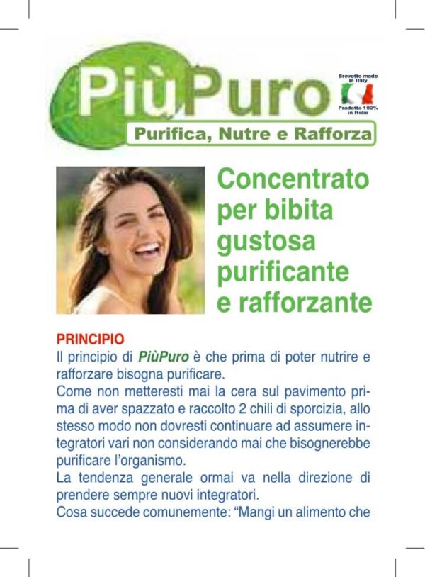 Tre Buste di PiùPuro concentrato per bibita che Purifica, nutre e rafforza tutto il tuo Organismo 1 Cucchiano in mezzo Lt di Acqua. - immagine 10