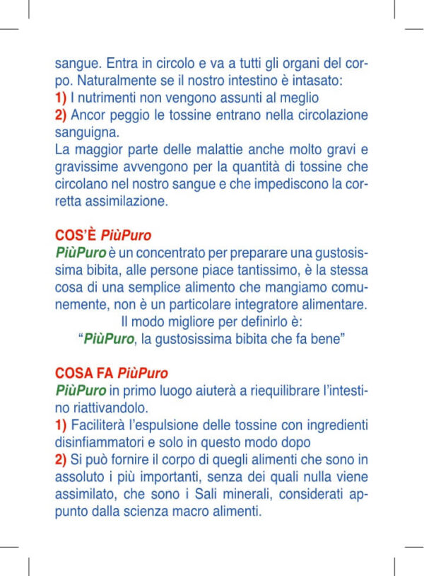 Tre Buste di PiùPuro concentrato per bibita che Purifica, nutre e rafforza tutto il tuo Organismo 1 Cucchiano in mezzo Lt di Acqua. - immagine 8