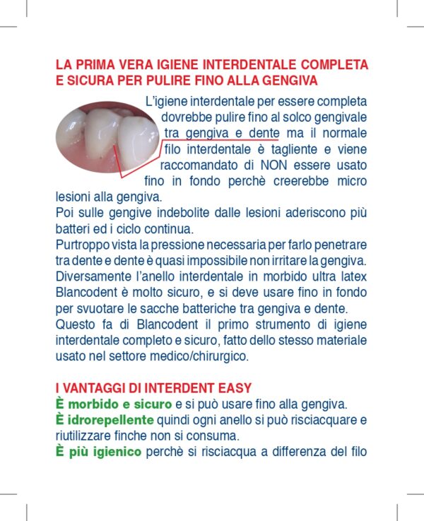 Easy Interdental Dodici Anelli in GOMMA antitraumatico più morbido di qualsiasi altro FILO, ogni confezione è composta in Pacchetti di Dodici anelli per un totale di 144 - immagine 3